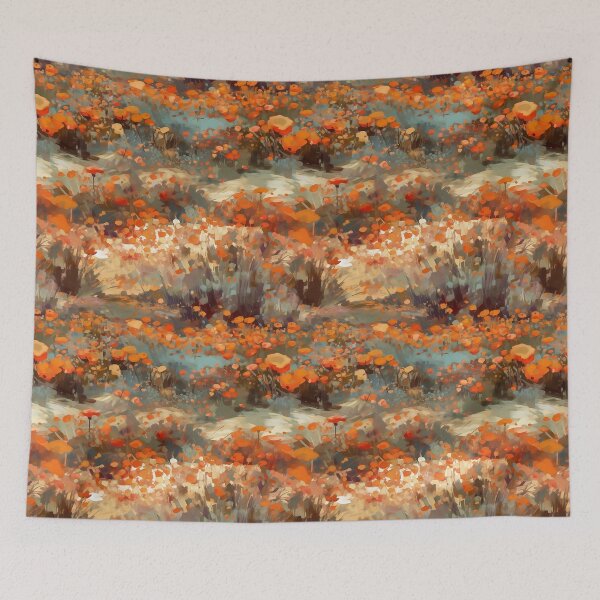 Item preview, California Summer Superbloom Field Abstract Landscape Floral Pattern designed and sold by semisoberme.