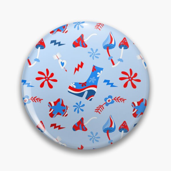 Item preview, 1970s groovy shoes mushrooms patriotic vintage  designed and sold by Gossip Rag.