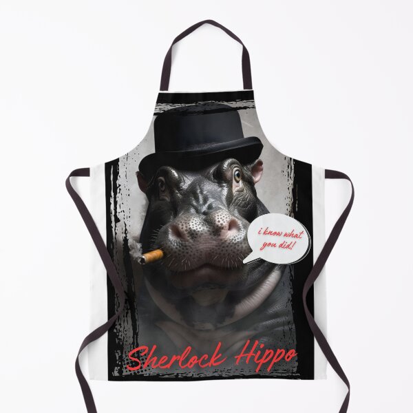 Aperçu de l'œuvre Sherlock Hippo - Il a découvert ce que tu as fait ! créée et vendue par FuschDesigns.