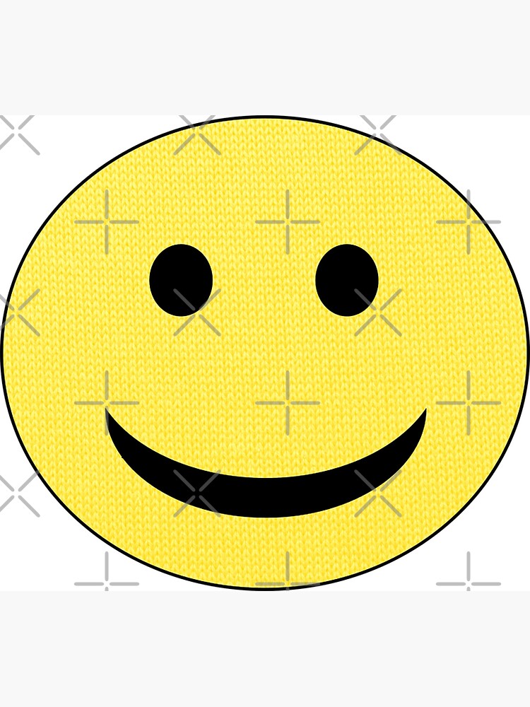 Emoji carita sonriente en punto de punto amarillo. P ster