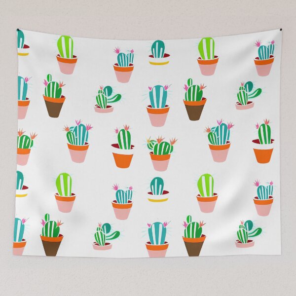 Item preview, Cactus Pattern – Colorful Pot Plant Drawing designed and sold by worldofwhisper.