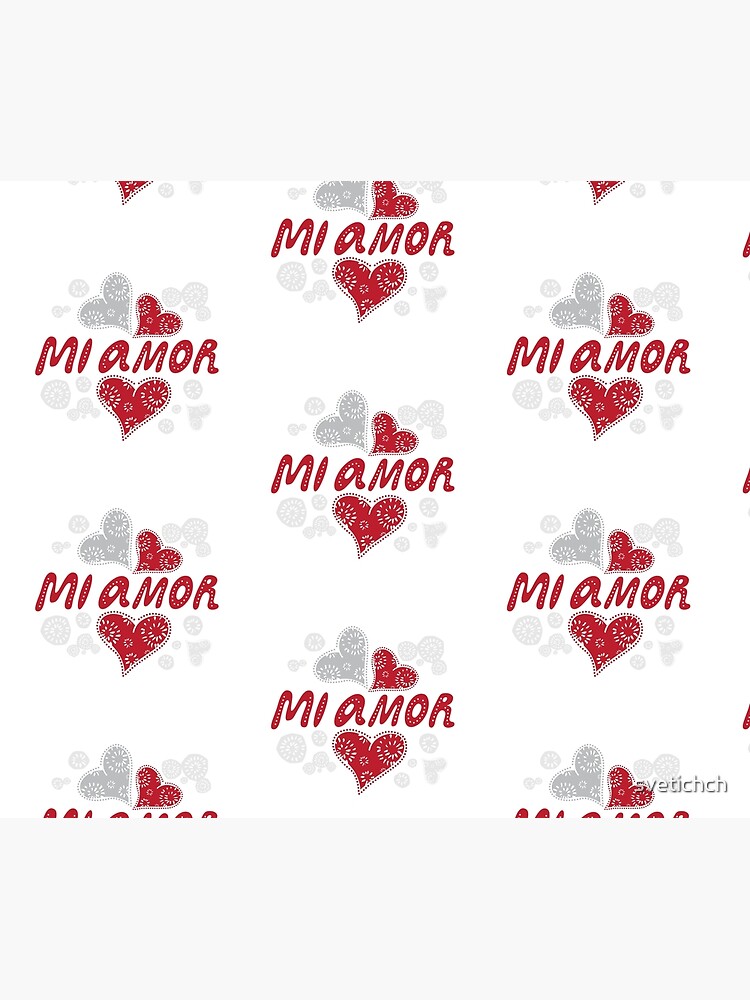 Housse De Couette Mi Amor Mon Amour En Espagnol Lettrage Decoratif Romantique Par Svetichch Redbubble