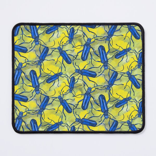 Item preview, longhorn beetles navy on yellow-green designed and sold by kobyakov.