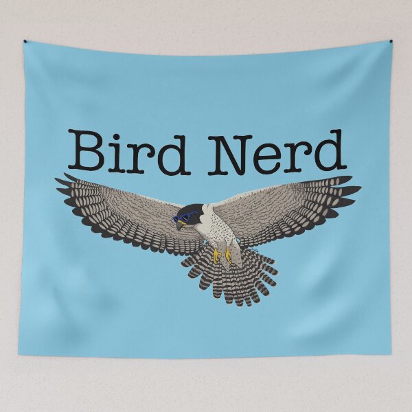 Artikelvorschau, Bird Nerd - Cooler Wanderfalke - Himmelblau #87CEEB entworfen und verkauft von EcoElsa.