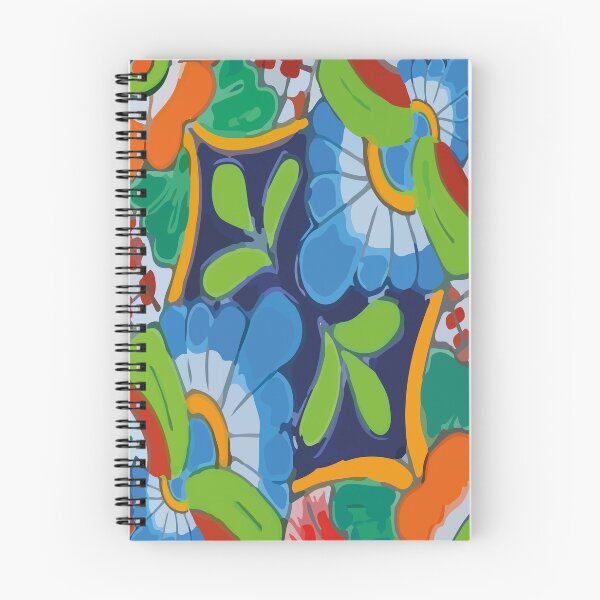 Item preview, Botanical maximalist mexican flowers talavera pottery azulejo tile designed and sold by T-Mex.
