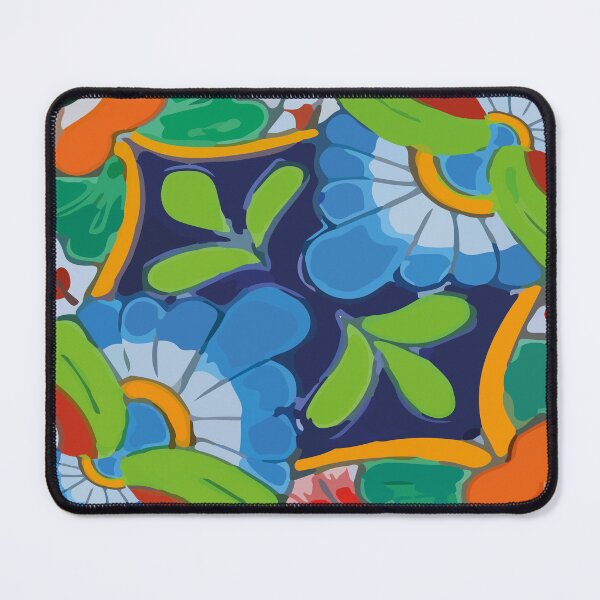 Item preview, Botanical maximalist mexican flowers talavera pottery azulejo tile designed and sold by T-Mex.