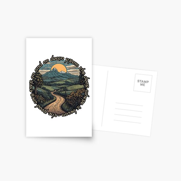 Item preview, The road goes ever on and on, down from the door where it began - Quote - Winding Road - Lineart- Fantasy designed and sold by Fenay Designs.