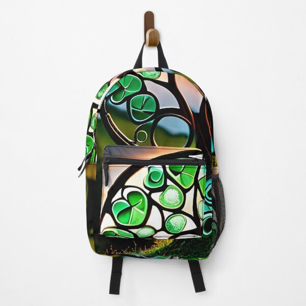 Item preview, Shamrock Stained Glass Fantasy Tree at Sunset designed and sold by DreamyEscapism.