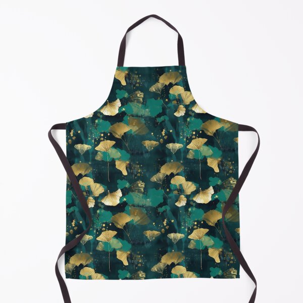 Item preview, Emerald Green + Gold Ginko Leaves designed and sold by Annie Santos.