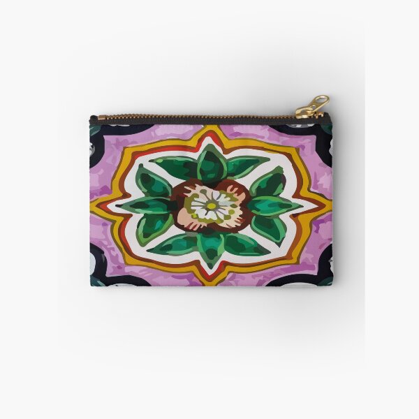 Item preview, Floral maximalist mexican talavera pottery pink azulejo tile designed and sold by T-Mex.