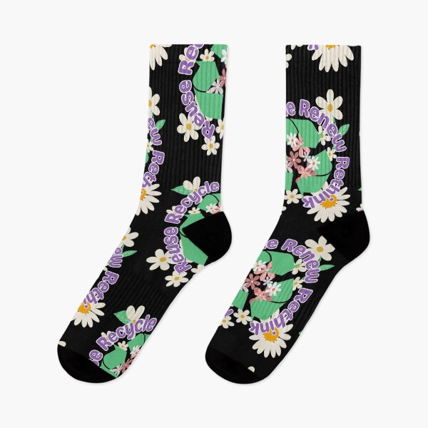 Item preview, Recycle Reuse Renew Rethink design with Recycle Arrow and Flowers symbolises Green Planet designed and sold by Ching Teoh.