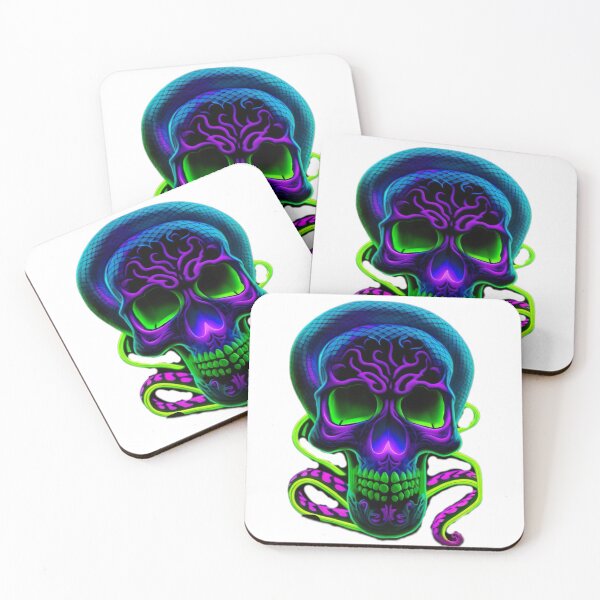 Item preview, Snakes skull neon designed and sold by WildWaveStylez.