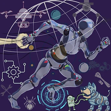 Artwork thumbnail, Escaping Robot by RokaaShop