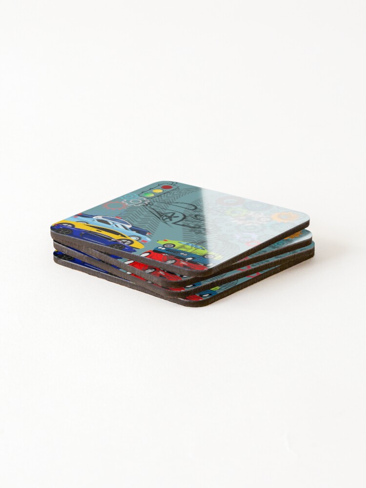 Thumbnail 4 of 5, Coasters (Set of 4), Racing Cars designed and sold by RokaaShop.