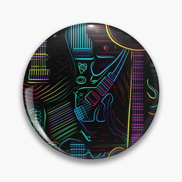Item preview, Neon guitars pattern designed and sold by Alex Seiti Hamada.