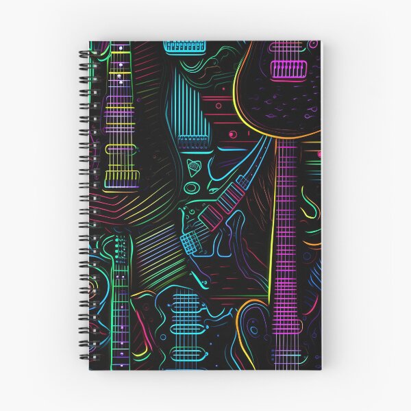 Item preview, Neon guitars pattern designed and sold by Alex Seiti Hamada.