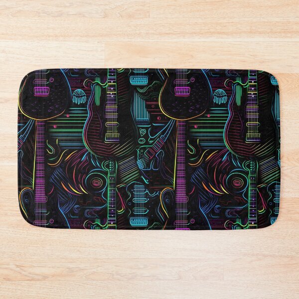 Item preview, Neon guitars pattern designed and sold by Alex Seiti Hamada.