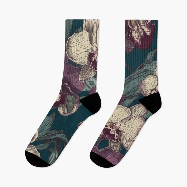 Item preview, vintage orchid floral pattern 2 designed and sold by LTAdesigns.