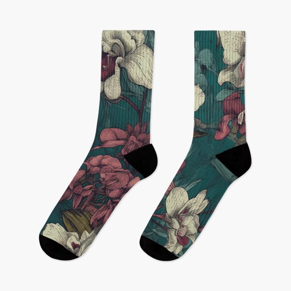 Item preview, vintage orchid floral pattern 3 designed and sold by LTAdesigns.