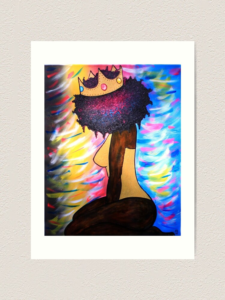 Colorful Kneeling Black Queen Art Print By Cr8tv1llusion Redbubble