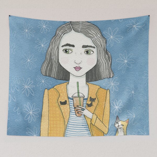 Item preview, Iced Coffee With Kitty designed and sold by KilkennyCat Art.