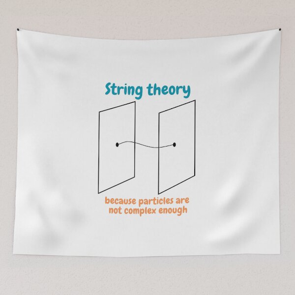 Item preview, string theory, because particles are not complex enough, funny physics designed and sold by NoetherSym.