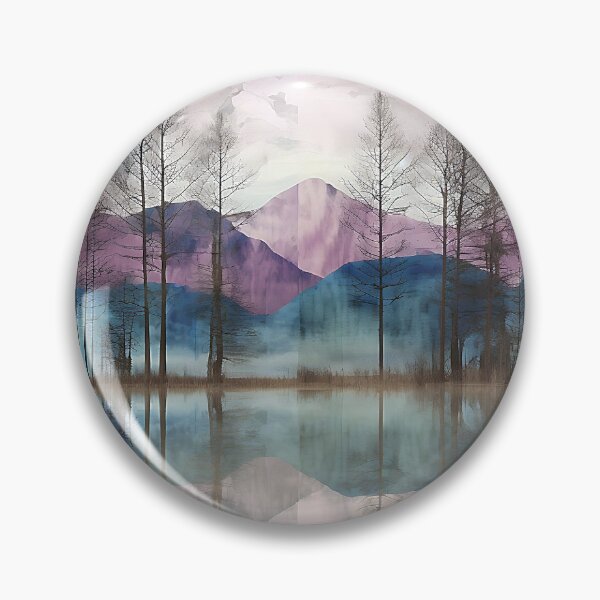 Item preview, Chalky Textured Mountain Lake with Trees designed and sold by TheArtMage.