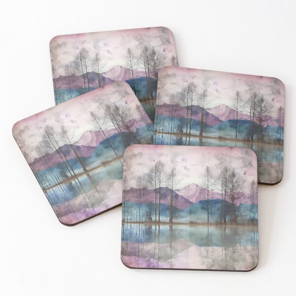 Item preview, Chalky Textured Mountain Lake with Trees designed and sold by TheArtMage.