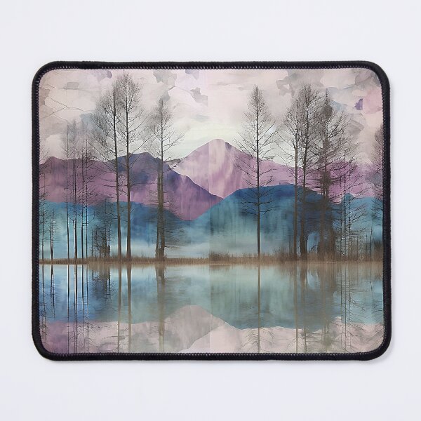 Item preview, Chalky Textured Mountain Lake with Trees designed and sold by TheArtMage.
