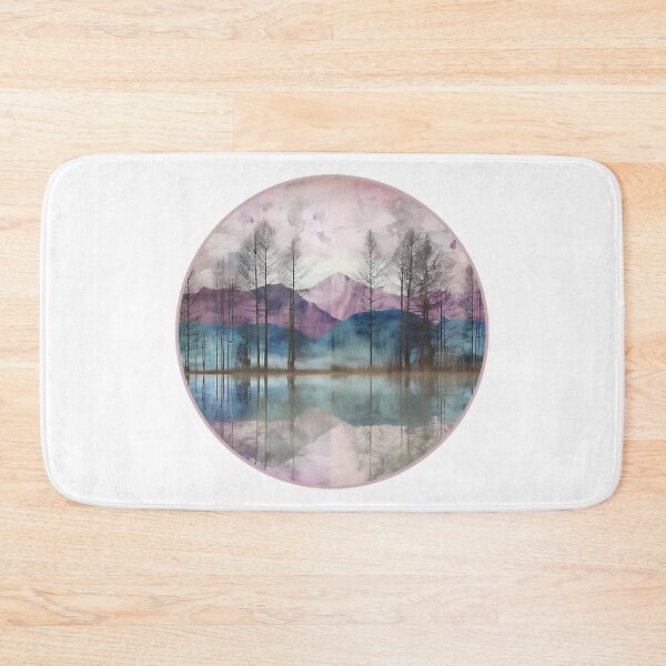 Item preview, Chalky Textured Mountain Lake with Trees designed and sold by TheArtMage.