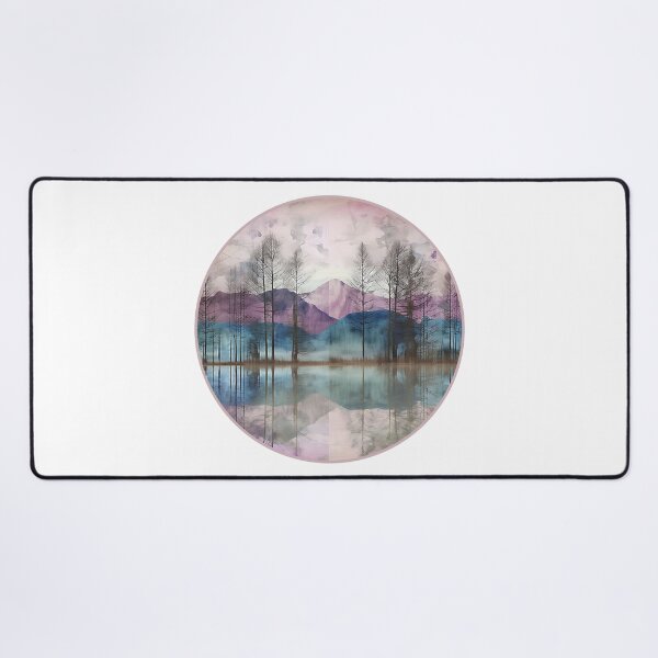 Item preview, Chalky Textured Mountain Lake with Trees designed and sold by TheArtMage.