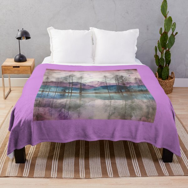 Item preview, Chalky Textured Mountain Lake with Trees designed and sold by TheArtMage.