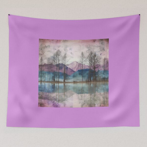 Item preview, Chalky Textured Mountain Lake with Trees designed and sold by TheArtMage.
