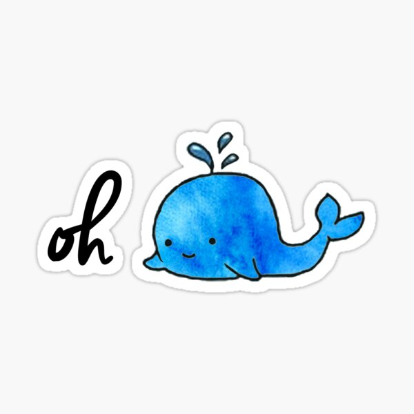 Oh Whale - Watercolor Sticker