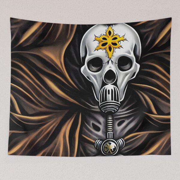Item preview, Skull chakra with gas mask designed and sold by worldofwhisper.