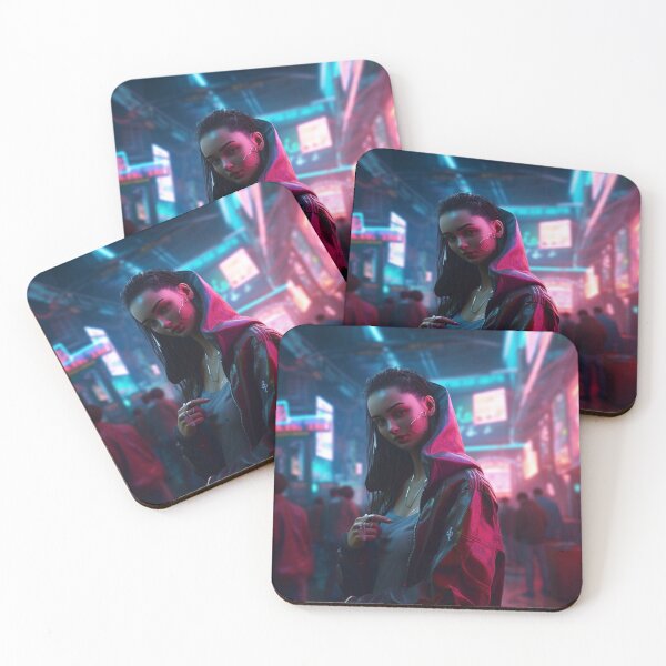 Item preview, Neon Nights: A Cyberpunk Stroll in the Red Light District designed and sold by ZDP-ART.