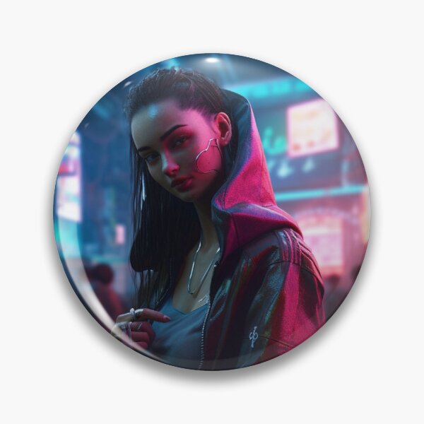 Item preview, Neon Nights: A Cyberpunk Stroll in the Red Light District designed and sold by ZDP-ART.