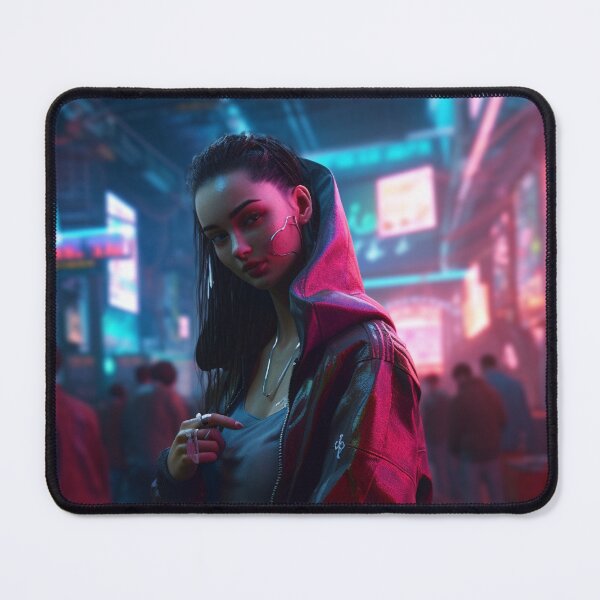 Item preview, Neon Nights: A Cyberpunk Stroll in the Red Light District designed and sold by ZDP-ART.