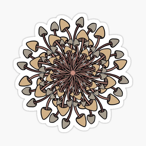 Item preview, Mushroom Mandala in tan, brown and grey colors designed and sold by DaveDanchuk.