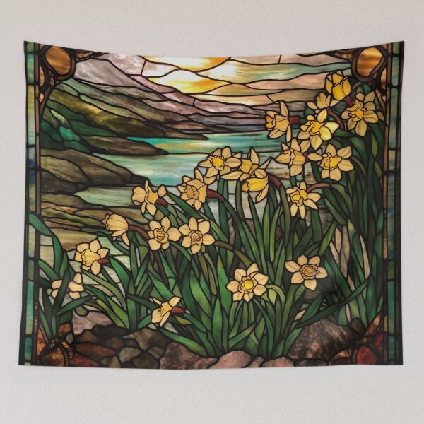 Item preview, Stained Glass Spring Daffodils designed and sold by Matt's Artificial Nature.