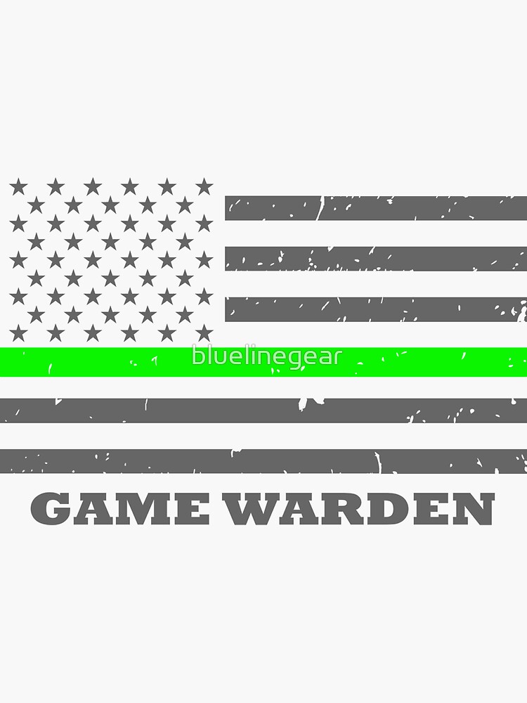 "THIN GREEN LINE GAME WARDEN" Sticker for Sale by bluelinegear Redbubble