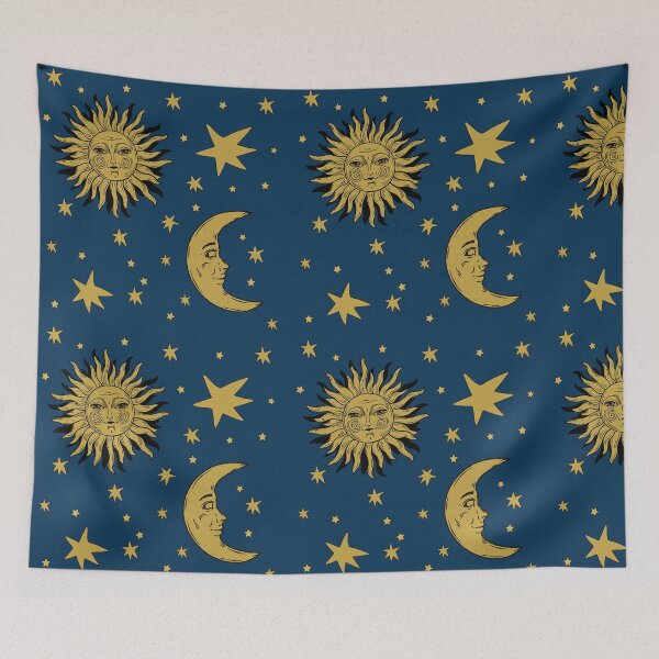 Item preview, 90s Whimsi-goth Celestial Sun And Moon Pattern designed and sold by kpvart.