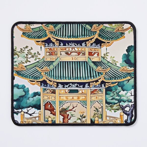 Item preview, Ceramic Tile Folk Art - Chinese Pagoda Chinoiserie designed and sold by stevepmp.