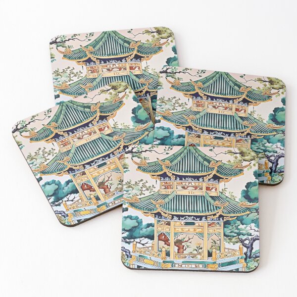Item preview, Ceramic Tile Folk Art - Chinese Pagoda Chinoiserie designed and sold by stevepmp.