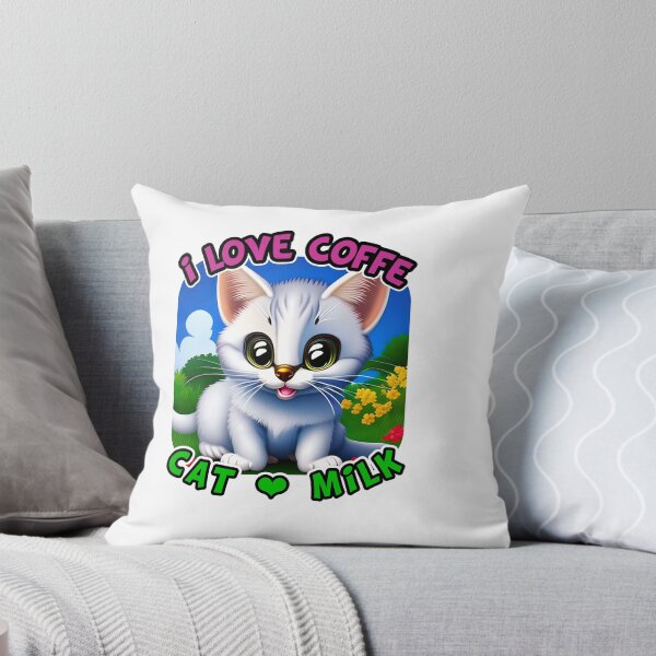 Item preview,  I love coffee, cat loves milk designed and sold by BitplaneDesigns.