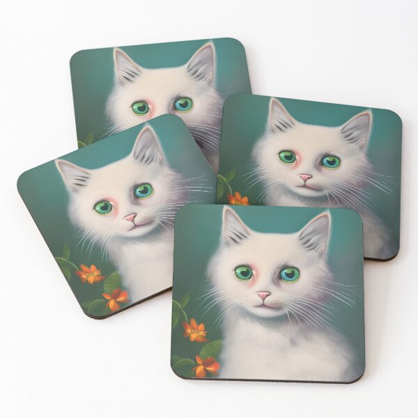 Item preview, Cute White Cat designed and sold by Ravensplace22.