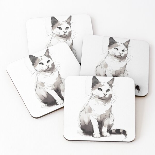 Item preview, Monochrome Majesty: The Enchanting Cat with a Dappled Tail designed and sold by ZDP-ART.