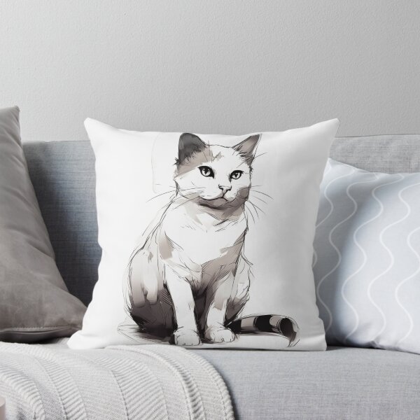 Item preview, Monochrome Majesty: The Enchanting Cat with a Dappled Tail designed and sold by ZDP-ART.
