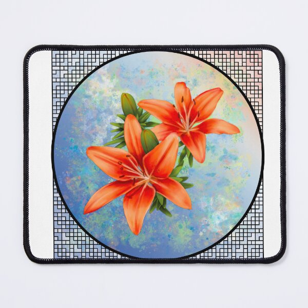Item preview, Asiatic Lily - Orange - with Border designed and sold by Spennig Aisling Art.