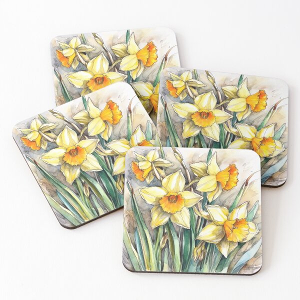 Item preview, Watercolor Wash Spring Daffodils designed and sold by Matt's Artificial Nature.